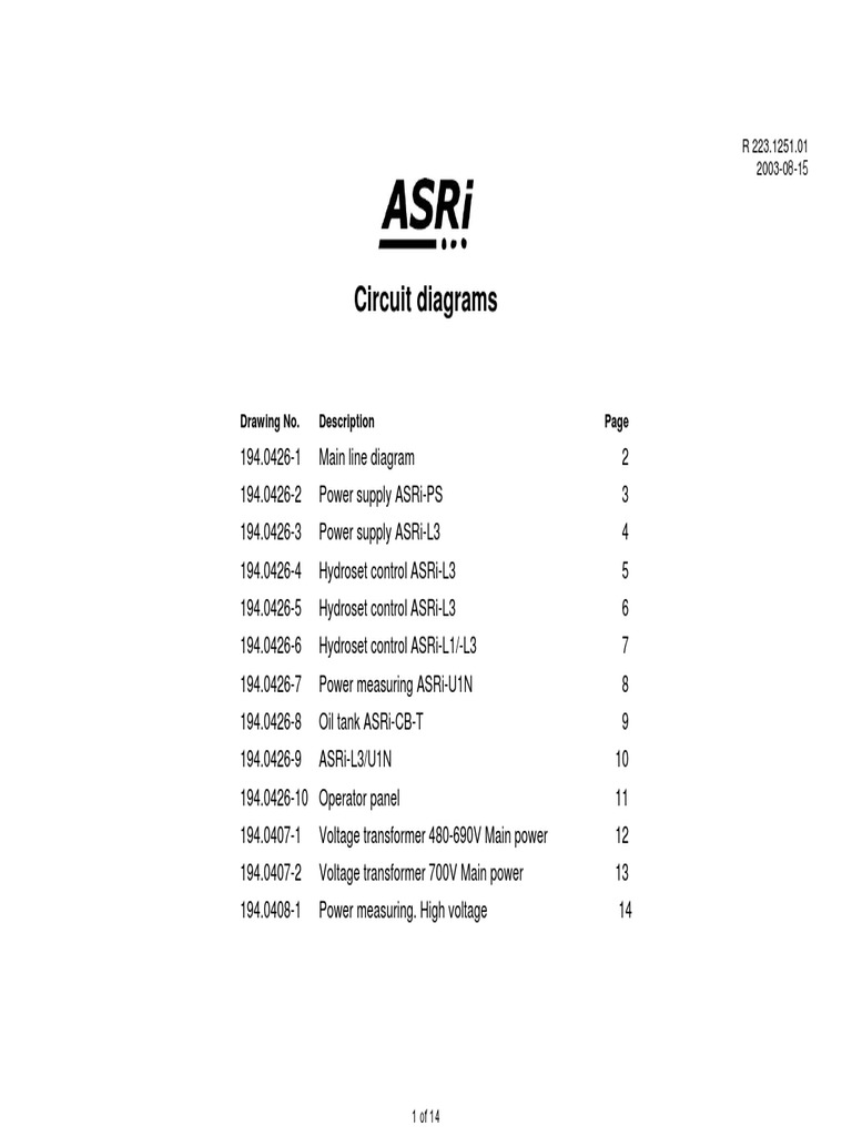Circuit Diagrams for ASRi Systems | PDF