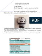 Trabalhando A Conta de Energia Elétrica de Sua Residência Respondido