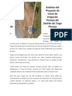 Análisis Del Proyecto de Canal de Irrigación Ponaza Del Distrito de Tingo de Ponaza