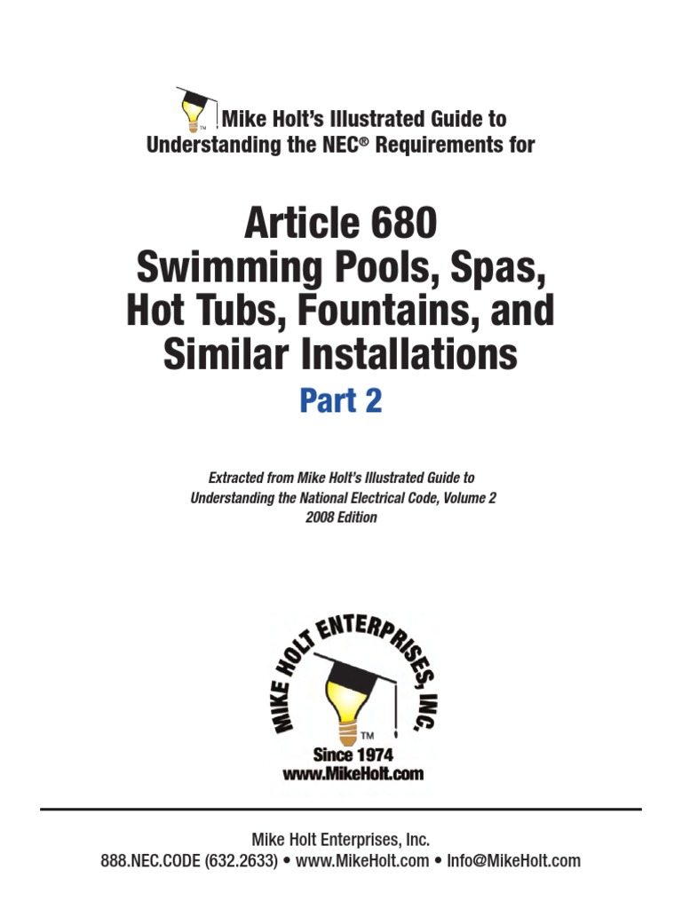 Article 680 Swimming Pools, Spas, Hot Tubs, Fountains, and Similar ...