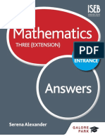 Mathematics Three (Extension) ANSWERS