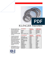 KLINGER Maxiflex: Filler Material Maximum Temperature ASME B16.20 Colour Coding