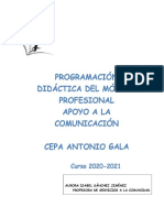 Programación Apoyo A La Comunicación. 2020-21