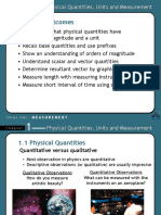 Learning Outcomes: Physical Quantities, Units and Measurement