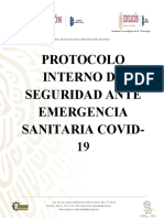 PROTOCOLO DE SEGURIDAD INTERNA DE EMERGENCIA SANITARIA COVID-19 (31 de Mayo)