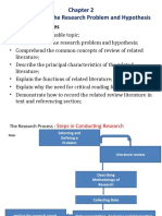 Chapter Objectives: Formulation of The Research Problem and Hypothesis