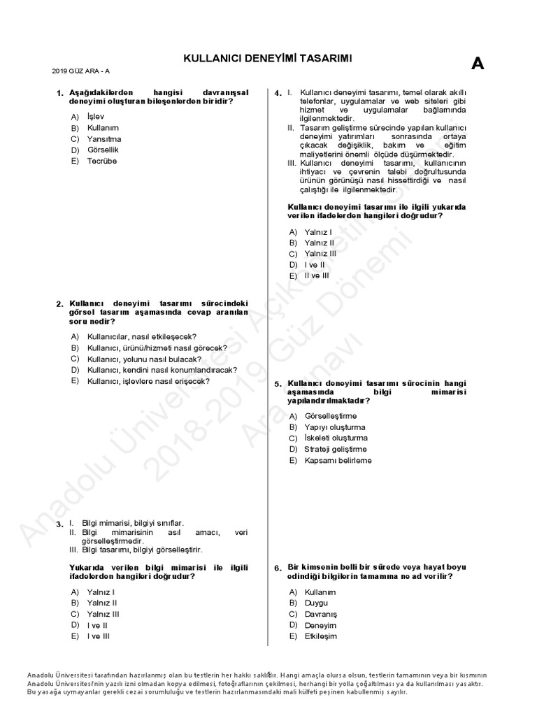 Çıkmış Sorular 2 | PDF
