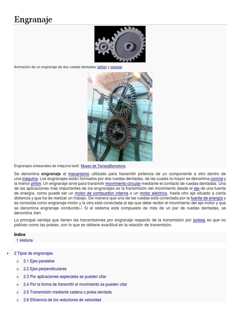 Engranaje Pdf Engranaje Transmisión Mecánica