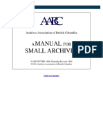 Manual For Small Archives