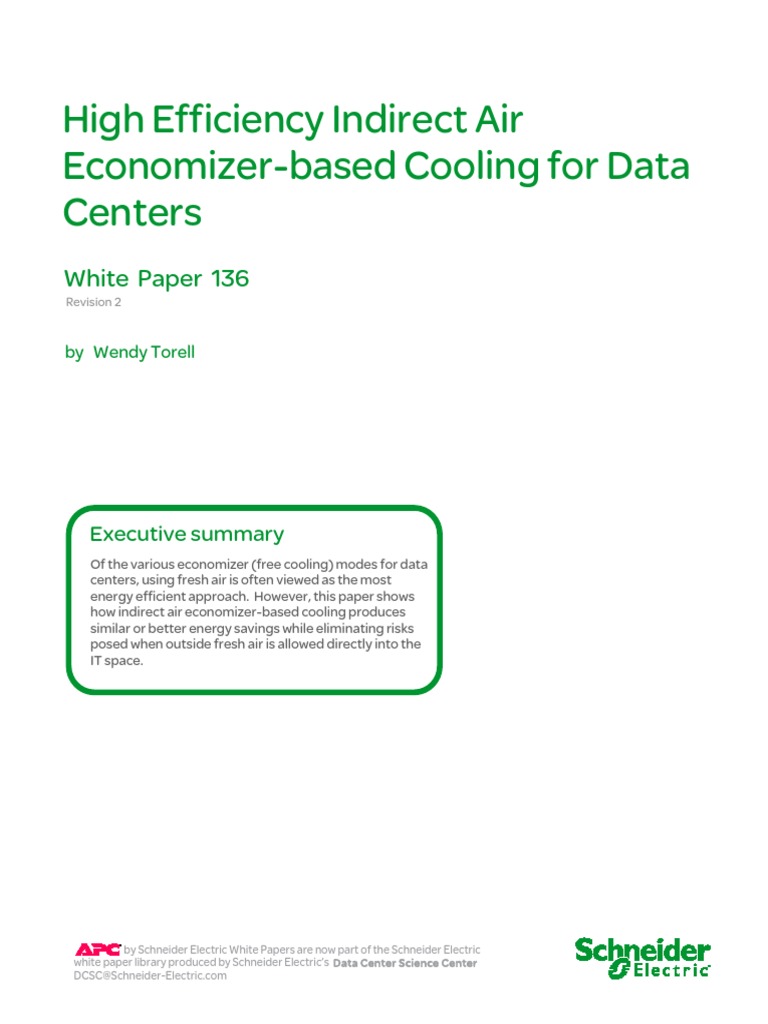 High Efficiency Indirect Air Economizer-Based Cooling For Data Centers ...