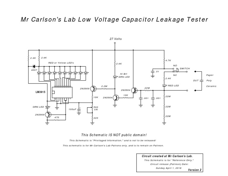 MR Carlson's Lab Low Voltage Capacitor Leakage Tester 27 Volts PDF