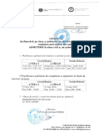 Graficul Sedintelor in Vederea Admiterii 2021