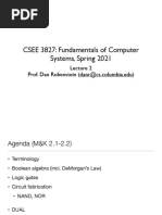 CSEE 3827: Fundamentals of Computer Systems, Spring 2021: Prof. Dan Rubenstein (Danr@cs - Columbia.edu)