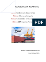 Tema 1 Generalidades Del Transporte, 1.2 Transportes Terrestres