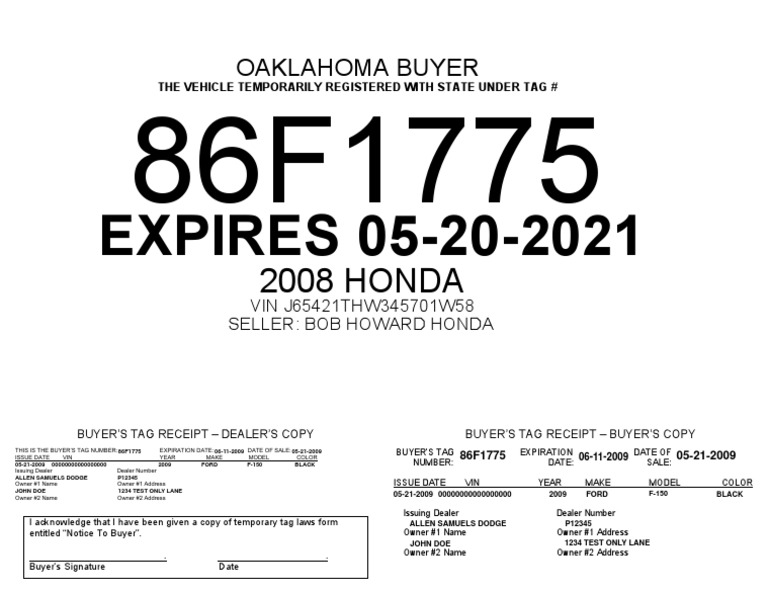 Temporary Tag Generator 1 PDF Transport Economics Private Transport