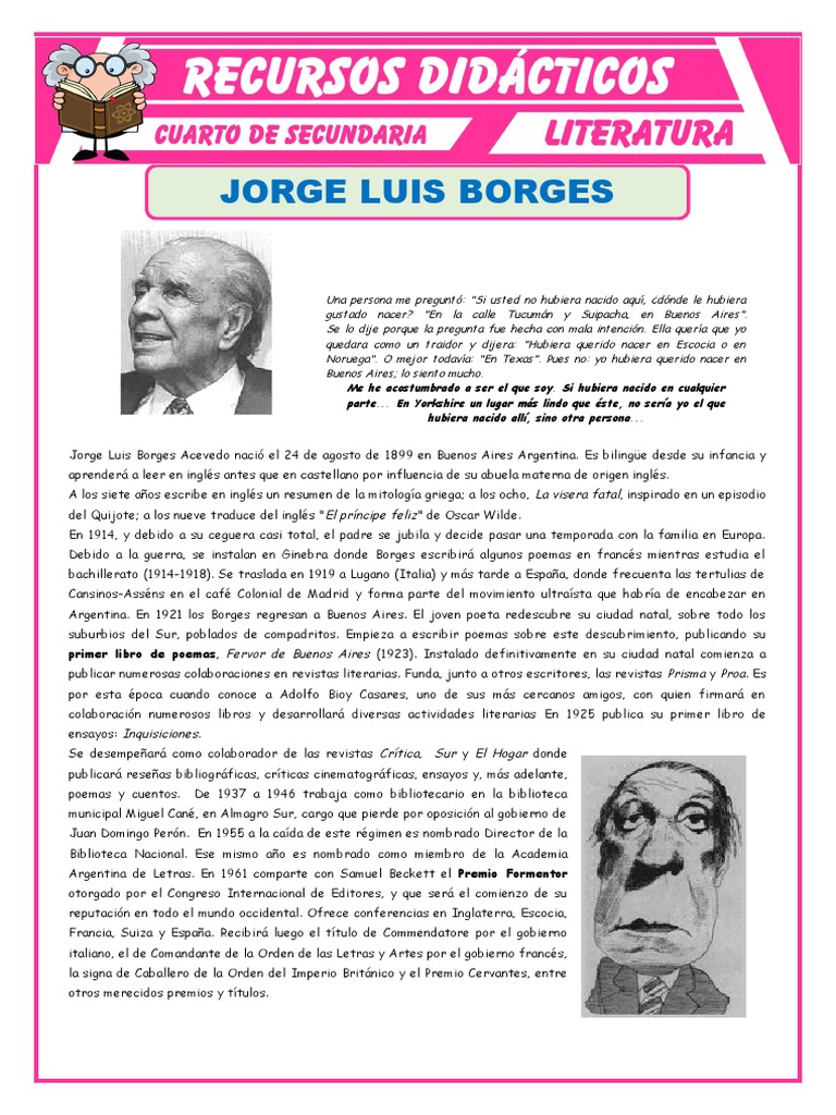 Biografía de Jorge Luis Borges | PDF | Poesía