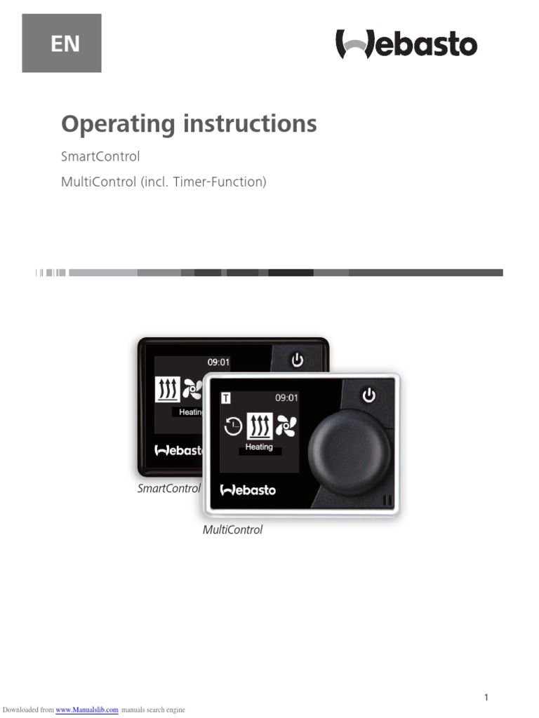 Webasto MultiControl Operating Instructions Manual | Download Free PDF