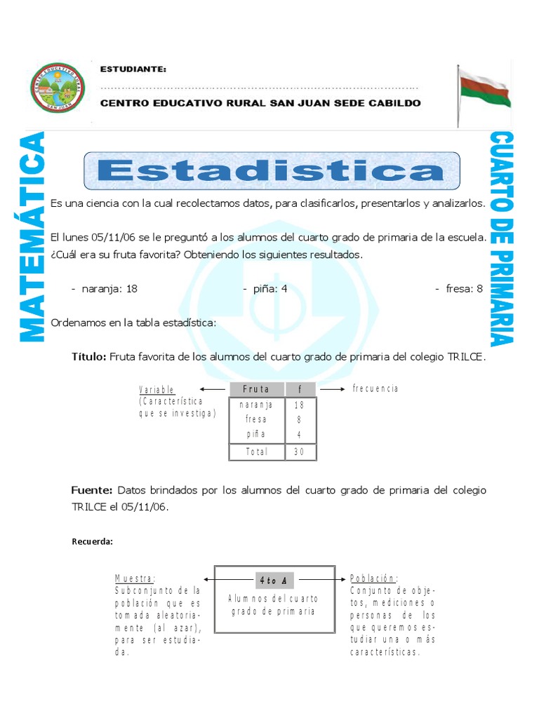 Estadística para Cuarto de Primaria | PDF | Asociación de Futbol ...