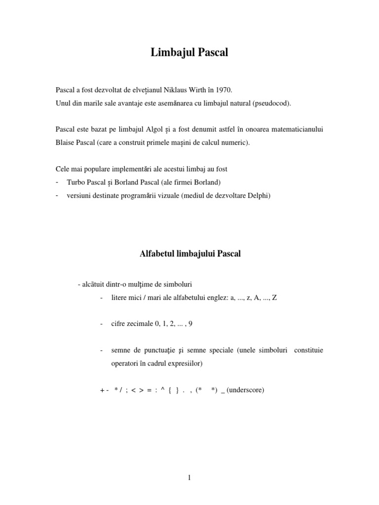 Alfabet Pascal | PDF