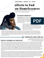 Manifesto To End American Homelesness