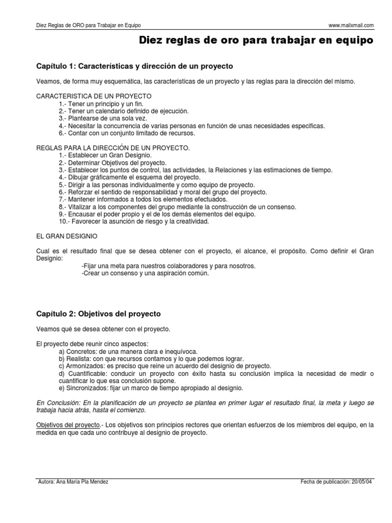 10 Reglas de Oro para Equipos Efectivos | PDF | Comportamiento ...