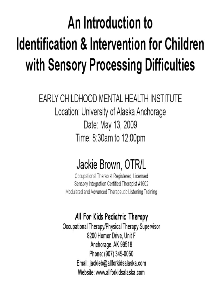 An Introduction To Identification & Intervention For Children With ...