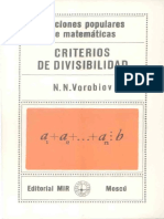 MIR - Criterios de Divisibilidad - N.N. Vorobiov - 2ed