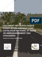 2019R40FR Document Methodologique Pour L Etablissement D Un Catalogue National Et Guide de Dimensionnement Des Chaussees
