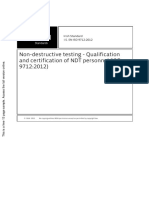 Non-Destructive Testing - Qualification and Certification of NDT Personnel (ISO 9712:2012)