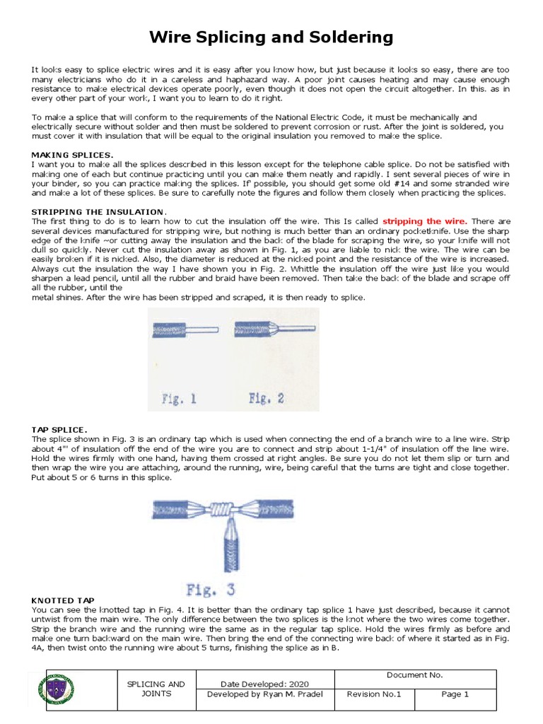Splices and Joints PDF Wire Electrical Wiring