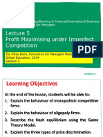 Lecture 5 Profit Maximising Under Imperfect Competition