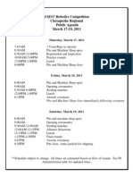 FRC Chesapeake Regional Schedule 2011