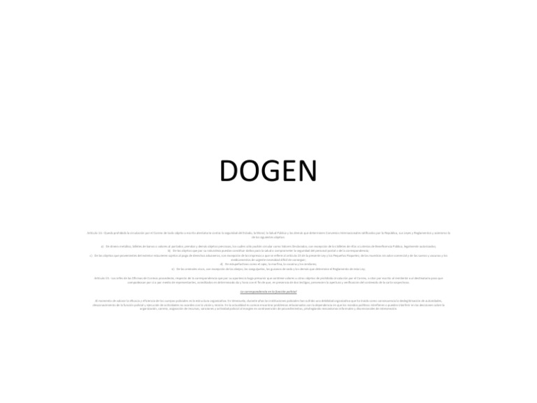 DOGEN | PDF | Correo | Gobierno