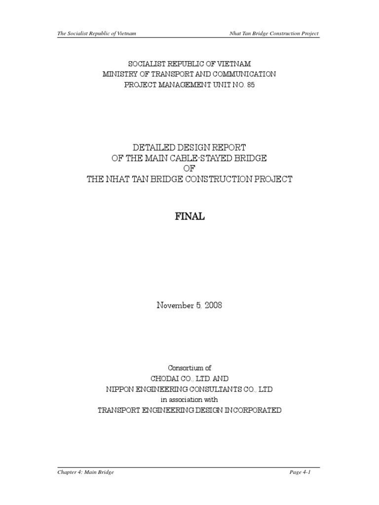 Final ReportNhat Tan Bridge Construction Project PDF Deep