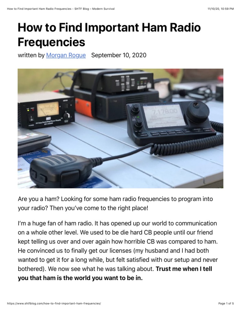 How To Find Important Ham Radio Frequencies PDF Amateur Radio Radio