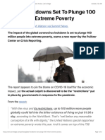 Global Lockdowns Set To Plunge 100 Million Into Extreme Poverty | Zero Hedge