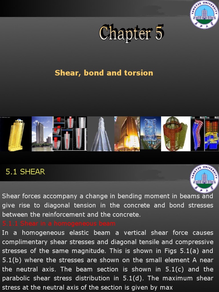 Chapter 5 Shear, Bond and Torsion | PDF | Beam (Structure) | Stress ...