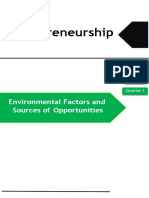 Entrepreneurship: Environmental Factors and Sources of Opportunities