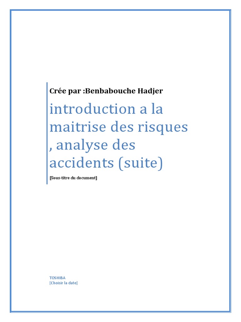 Maîtrise des Risques et Santé au Travail | PDF | Risque | Prophylaxie