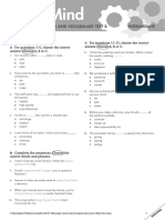 Intermediate Mid-Course Grammar and Vocabulary Test B