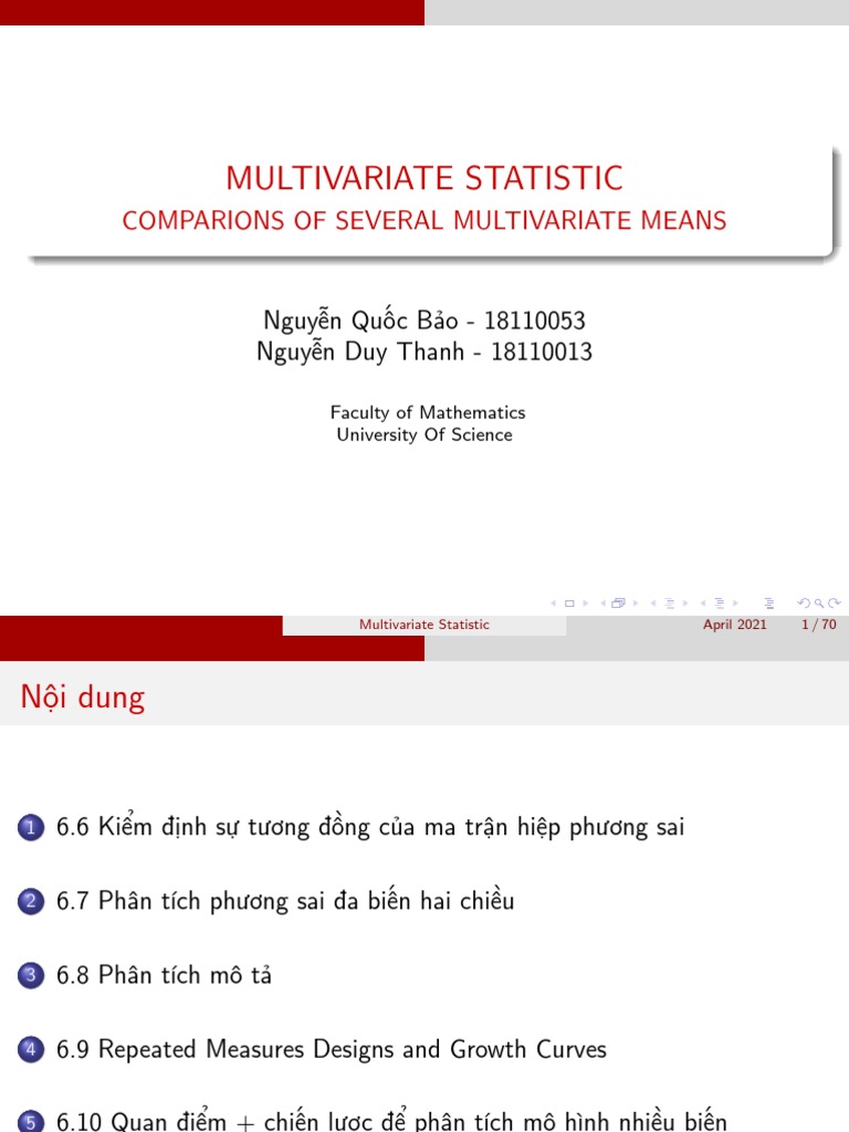 Report Multipvariate Statistic | PDF