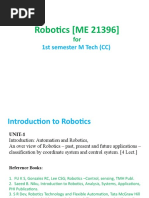 Robotics (ME 21396) : 1st Semester M Tech (CC)