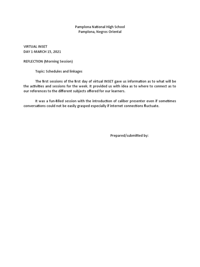 Reflections INSET | PDF | Classroom | Pedagogy