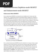 Difference Between Enhancement Type and Depletion Type MOSFET