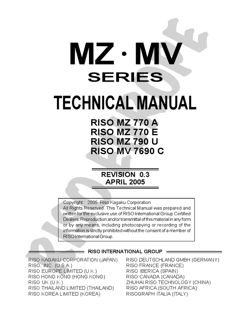 RISO MZ Servicemanual Engl | PDF | Electrical Connector | Switch