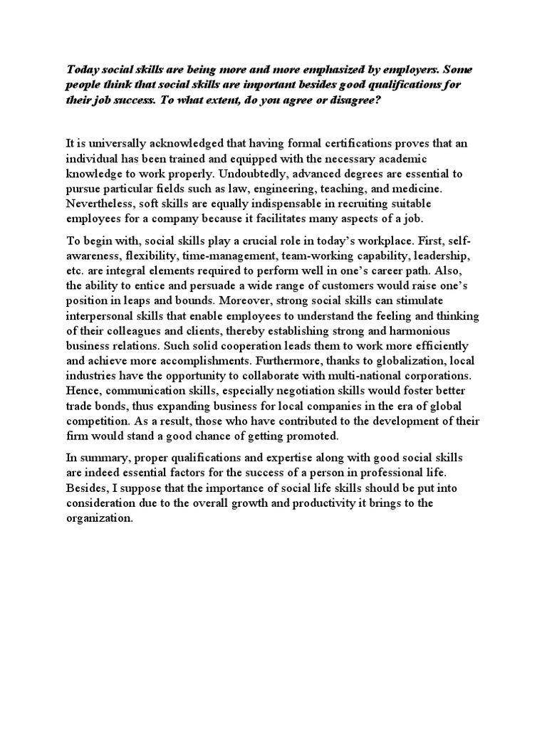 Importance of Social Skills in Careers | PDF | Business