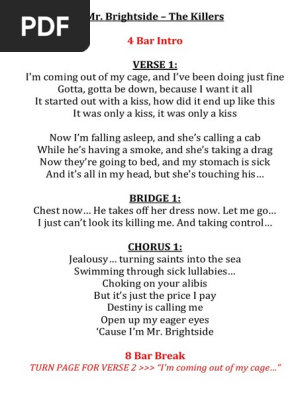 she takes off her dress now lyrics The Killers  Mr. Brightside I Don't Want You Like