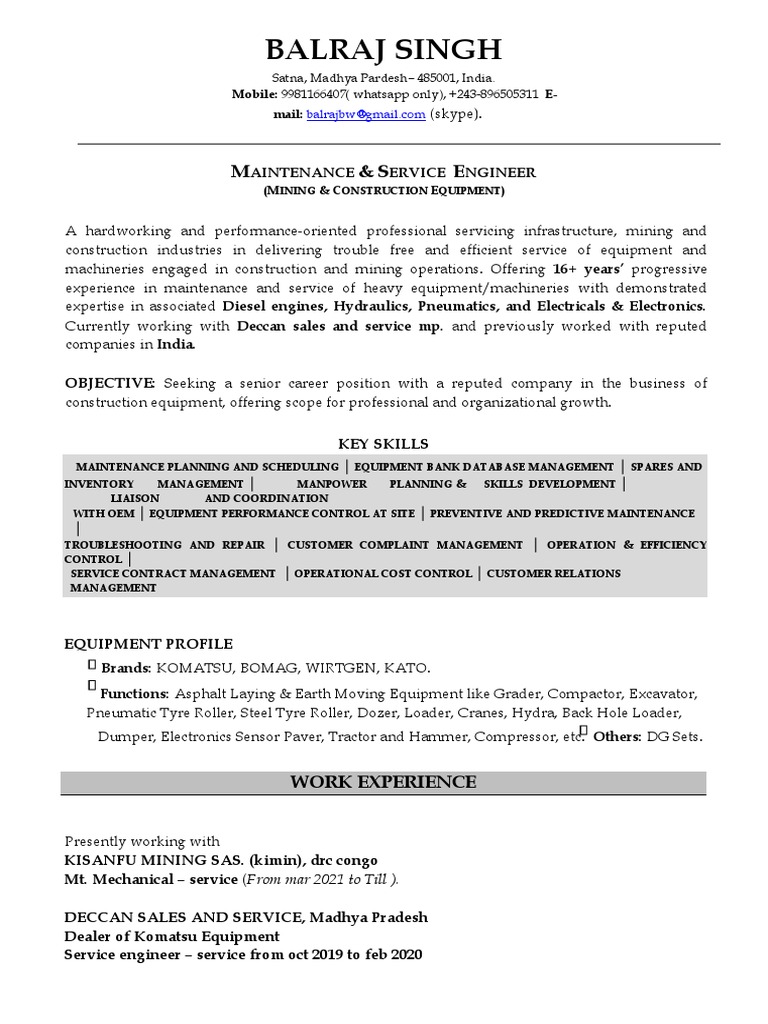 balraj cv2021 pdf heavy equipment manufacturing and engineering