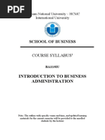 Syllabus - Introduction To Business Administration