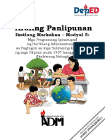 Araling Panlipunan: Ikatlong Markahan - Modyul 5